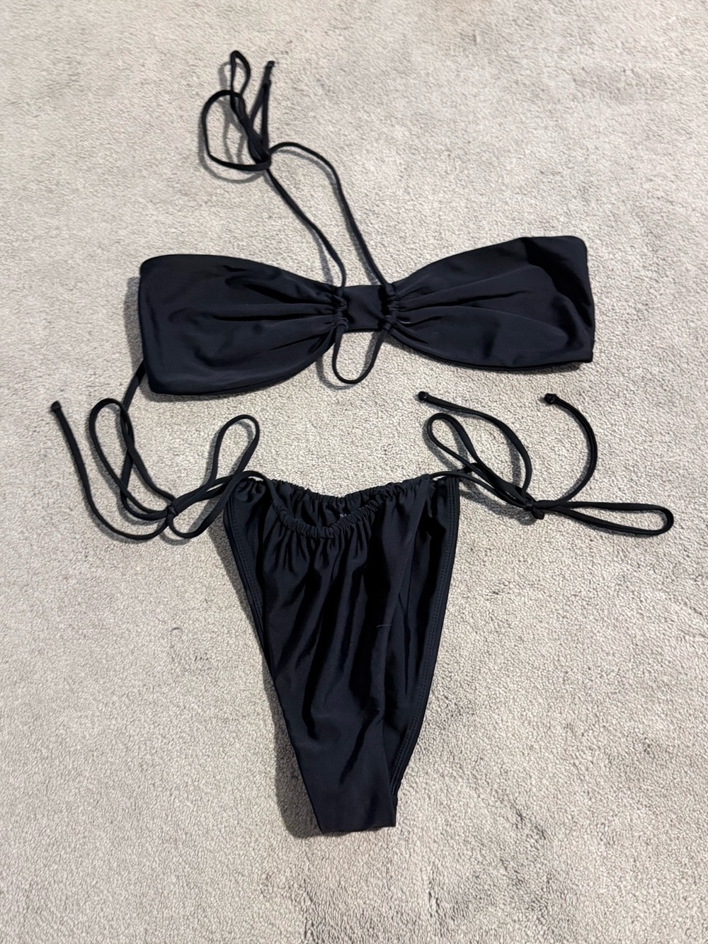 Mikoh Black Bandeau String Bikini
